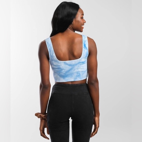 NWOT Free People Movement Good Karma Bra in Aurora Blue, Size XS/S. - Picture 3 of 5